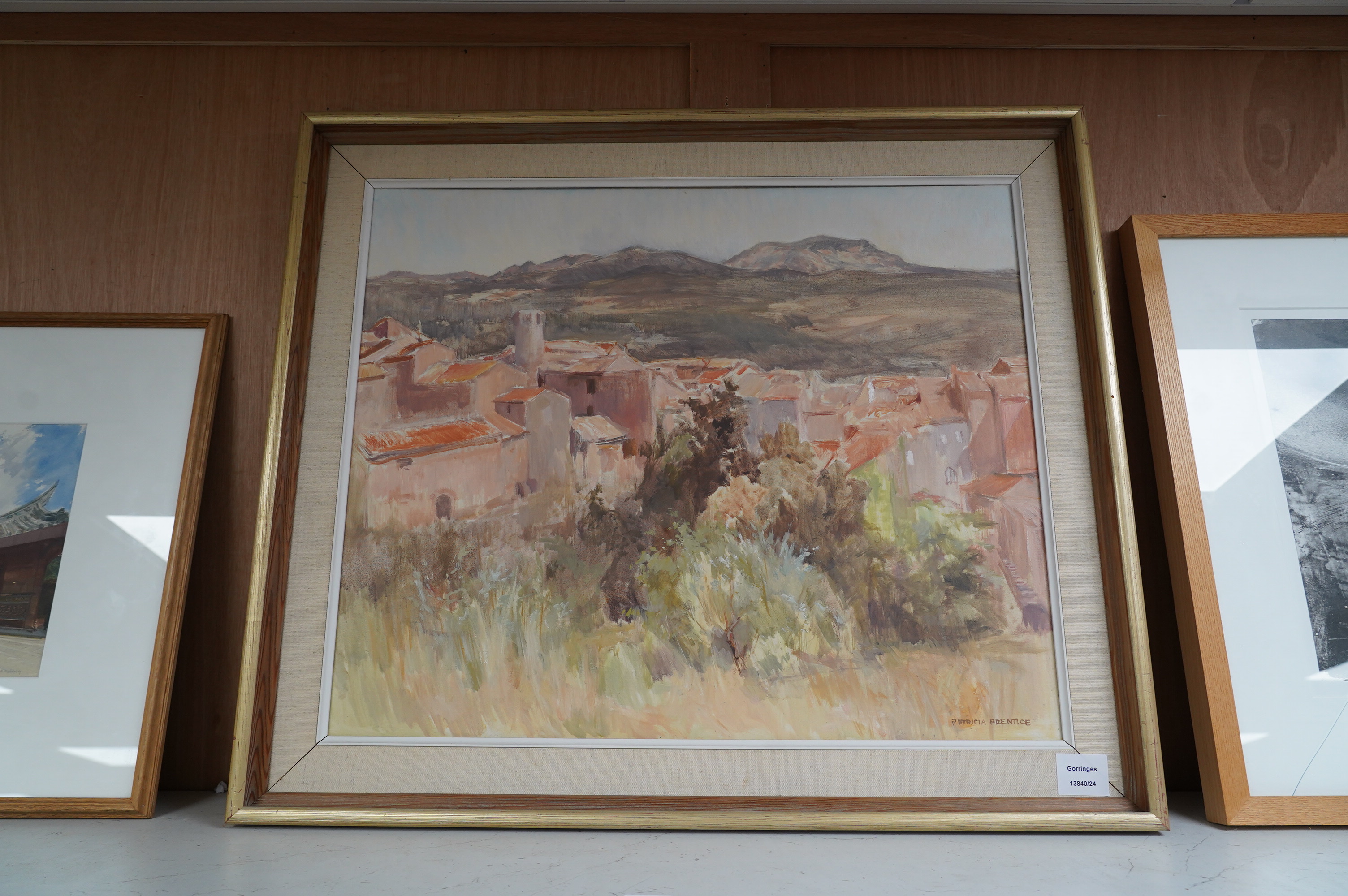 Patricia Prentice (1923-2006), oil on board, Italian landscape with villas, signed, 49 x 59cm. Condition - good